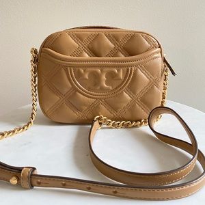 Tory Burch Fleming camera bag, tiramisu.